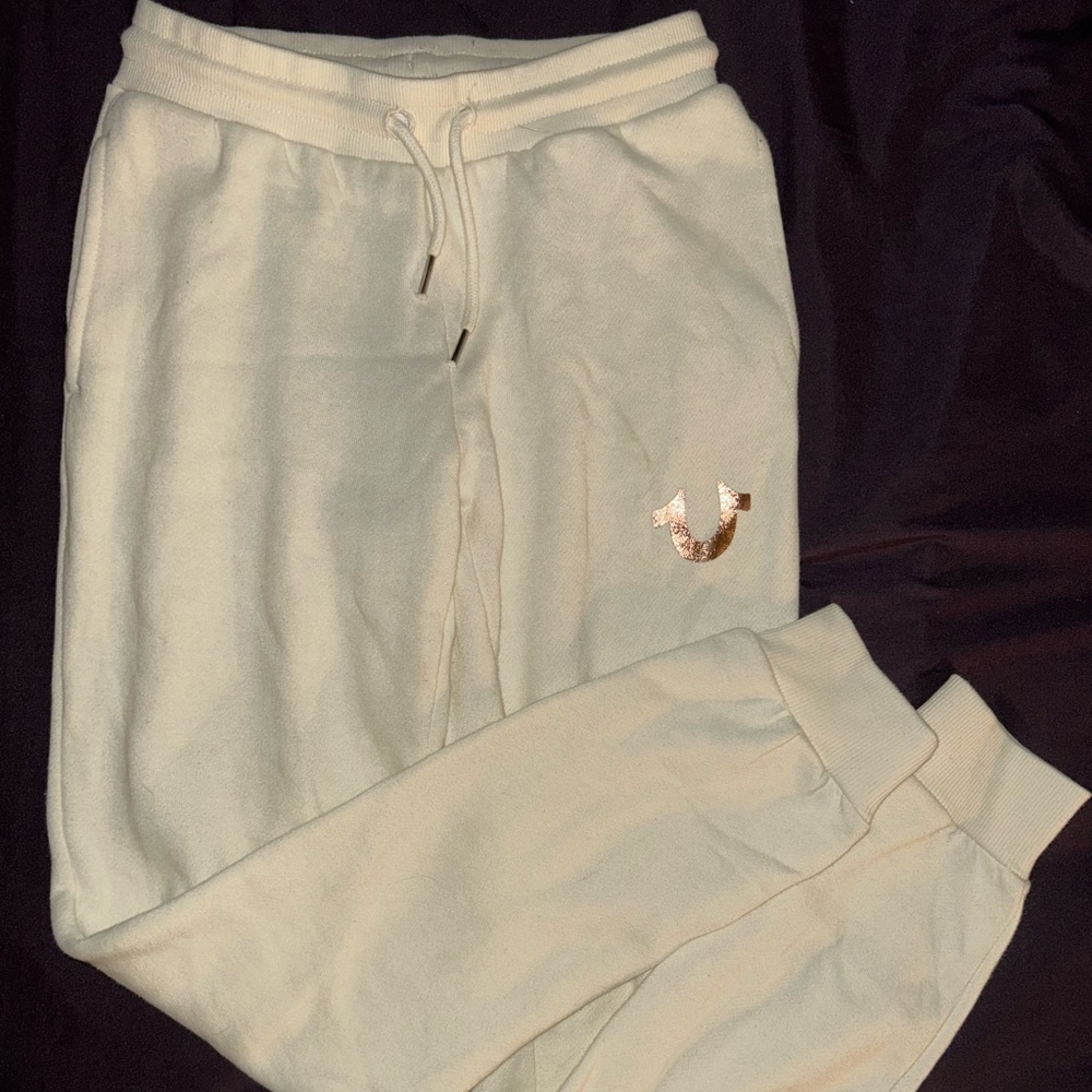 True Religion Cream Sweatpants